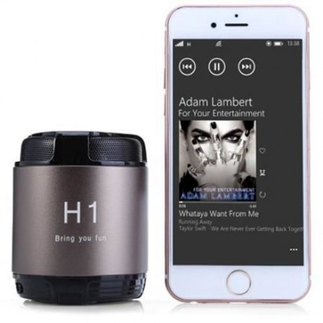 H1 MINI WIRELESS BLUETOOTH HANDS-FREE METAL STEEL SMART SPEAKER WITH NFC AUX AUDIO INPUT F