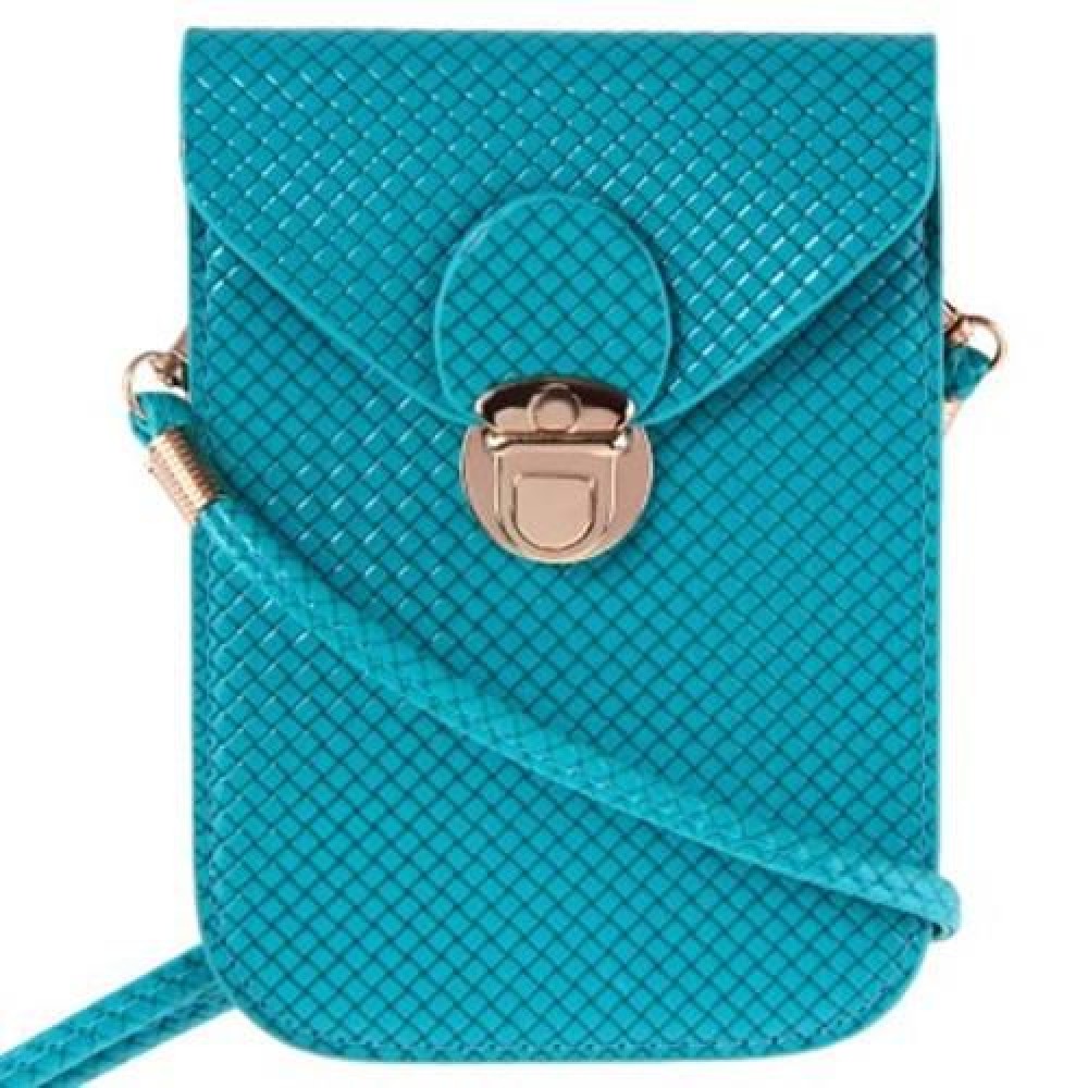 TRENDY PLAID SOLID LATCH DESIGN MINI BAGS FOR LADIES (GREEN)