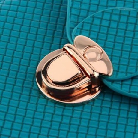 TRENDY PLAID SOLID LATCH DESIGN MINI BAGS FOR LADIES (GREEN)