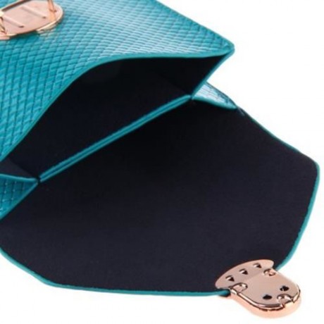 TRENDY PLAID SOLID LATCH DESIGN MINI BAGS FOR LADIES (GREEN)