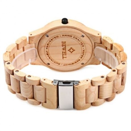 BEWELL ZS - W086B WOOD QUARTZ MEN WATCH ANALOG DATE DISPLAY (EBONY WOOD)