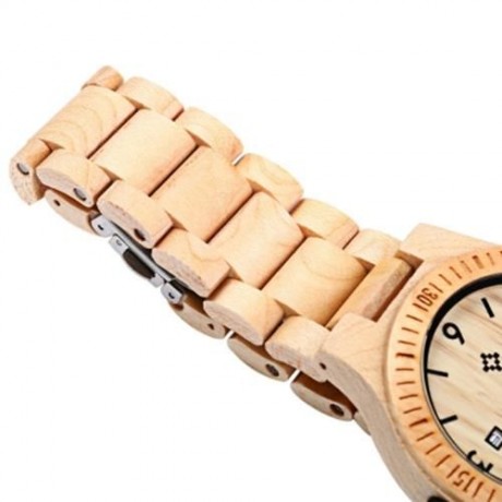 BEWELL ZS - W086B WOOD QUARTZ MEN WATCH ANALOG DATE DISPLAY (EBONY WOOD)