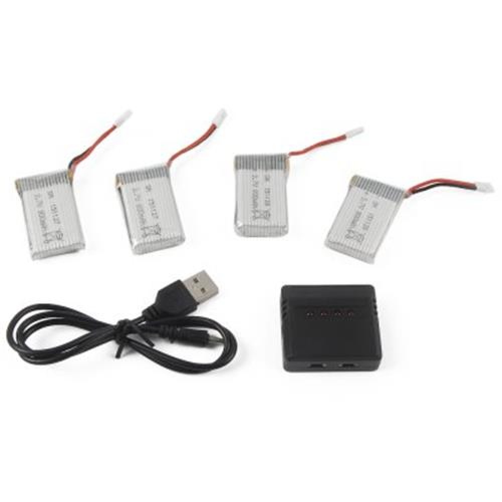 BATTERY BALANCE CHARGING SET 4 X 800MAH LI 1 TO 4 BALANCE CHARGER FOR SYMA X5C / X5 / X5 BATTERY BALANCE CHARGING SET 4 X 800MAH LI 1 TO 4 BALANCE CHARGER FOR SYMA X5C / X5 / X5