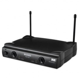 WEISRE PGX58 VHF DUAL WIRELESS MICROPHONE WITH RECEIVER FOR KARAOKE (BLACK)