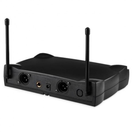 WEISRE PGX58 VHF DUAL WIRELESS MICROPHONE WITH RECEIVER FOR KARAOKE (BLACK)