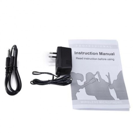 WEISRE PGX58 VHF DUAL WIRELESS MICROPHONE WITH RECEIVER FOR KARAOKE (BLACK)