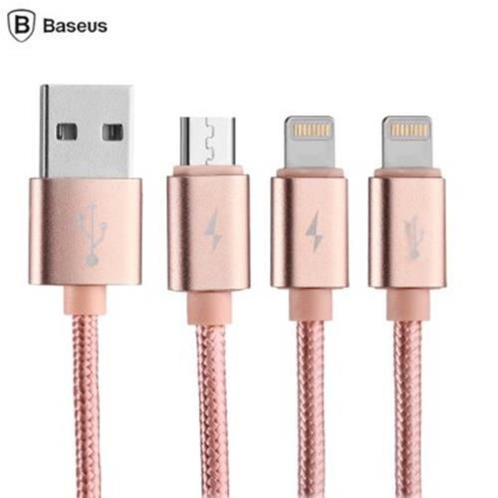 BASEUS PORTMAN SERIES 1.2M CHARGER CORD 8 PIN USB DATA CABLE (ROSE GOLD)