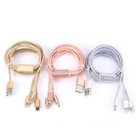 BASEUS PORTMAN SERIES 1.2M CHARGER CORD 8 PIN USB DATA CABLE (ROSE GOLD)