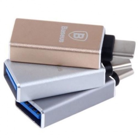 BASEUS SHARP SERIES ALUMINUM ALLOY USB 3.1 STANDARD TYPE - C USB 3.0  ADAPTER (GRAY)