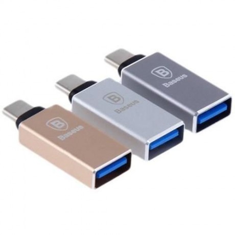 BASEUS SHARP SERIES ALUMINUM ALLOY USB 3.1 STANDARD TYPE - C USB 3.0  ADAPTER (GRAY)