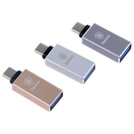 BASEUS SHARP SERIES ALUMINUM ALLOY USB 3.1 STANDARD TYPE - C USB 3.0  ADAPTER (GRAY)