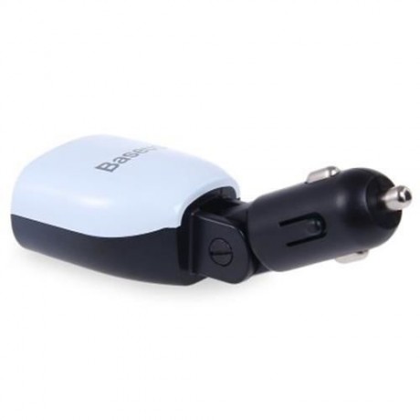 BASEUS 2 PORTS 2.1A   1A DUAL USB CAR CHARGER (WHITE AND BLACK)