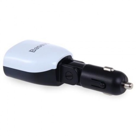 BASEUS 2 PORTS 2.1A   1A DUAL USB CAR CHARGER (WHITE AND BLACK)