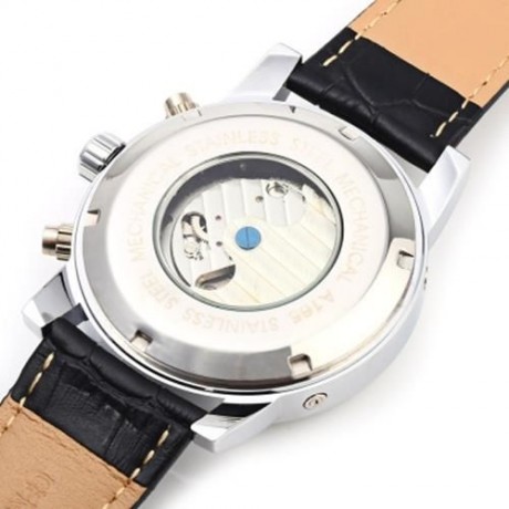 FORSINING A165 TOURBILLON AUTOMATIC MECHANICAL WATCH FOR MEN LEATHER BAND DATE WEEK MONTH 