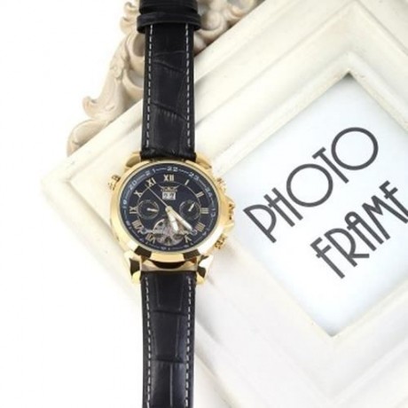 JARAGAR H057M TOURBILLON AUTOMATIC MECHANICAL WATCH FOR MEN LEATHER BAND DATE WEEK MONTH (