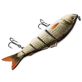 5 JOINTED SECTIONS MULTI-JOINTED FISHING LURE HARD PLASTIC BAIT WITH TREBLE HOOKS (#2)