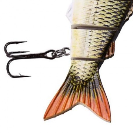 5 JOINTED SECTIONS MULTI-JOINTED FISHING LURE HARD PLASTIC BAIT WITH TREBLE HOOKS (#2)