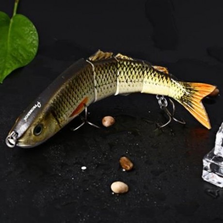 5 JOINTED SECTIONS MULTI-JOINTED FISHING LURE HARD PLASTIC BAIT WITH TREBLE HOOKS (#2)