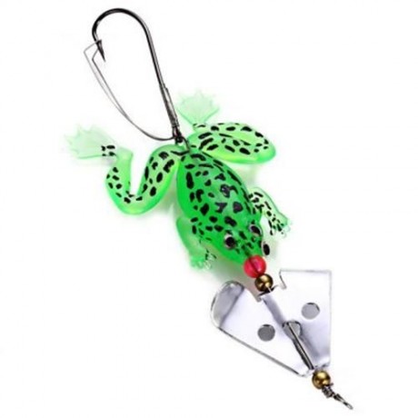 9CM FISHING LURE SOFT FROG SPINNER BAIT WITH OFFSET HOOK (COLORMIX)