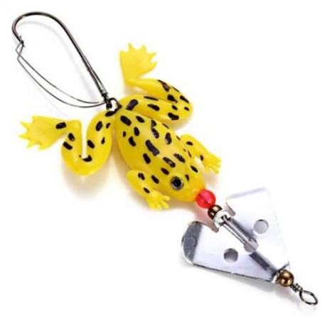 9CM FISHING LURE SOFT FROG SPINNER BAIT WITH OFFSET HOOK (COLORMIX)