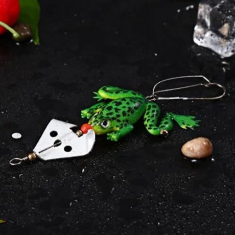 9CM FISHING LURE SOFT FROG SPINNER BAIT WITH OFFSET HOOK (COLORMIX)
