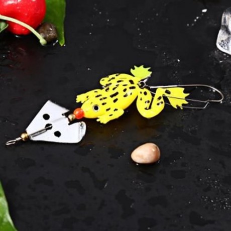 9CM FISHING LURE SOFT FROG SPINNER BAIT WITH OFFSET HOOK (COLORMIX)