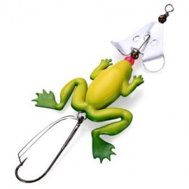 9CM FISHING LURE SOFT FROG SPINNER BAIT WITH OFFSET HOOK (COLORMIX)