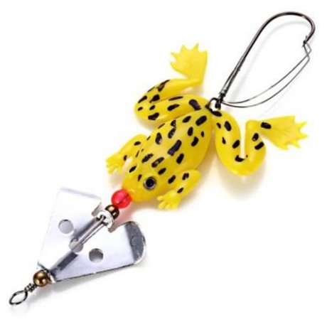9CM FISHING LURE SOFT FROG SPINNER BAIT WITH OFFSET HOOK (COLORMIX)
