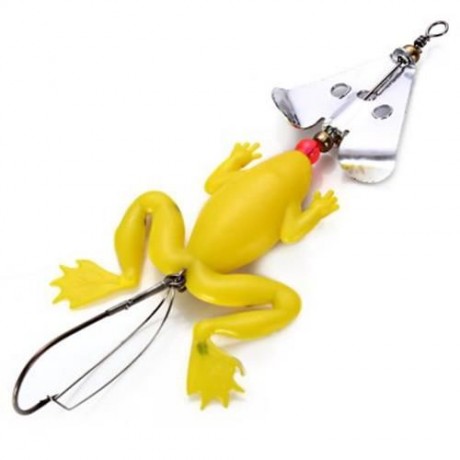 9CM FISHING LURE SOFT FROG SPINNER BAIT WITH OFFSET HOOK (COLORMIX)