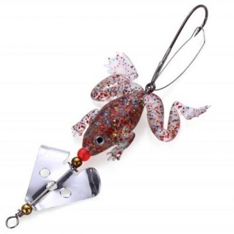 9CM FISHING LURE SOFT FROG SPINNER BAIT WITH OFFSET HOOK (COLORMIX)