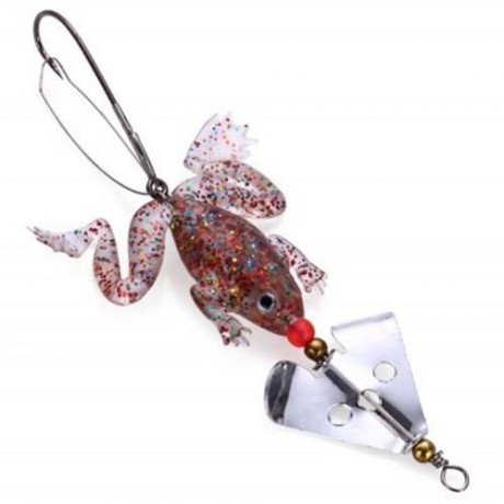 9CM FISHING LURE SOFT FROG SPINNER BAIT WITH OFFSET HOOK (COLORMIX)