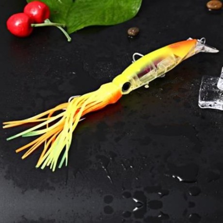 6PCS 14CM TROLLING MINNOW FISHING LURE BIONIC SQUID BAIT 40G (COLORMIX)