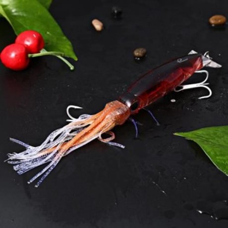 6PCS 14CM TROLLING MINNOW FISHING LURE BIONIC SQUID BAIT 40G (COLORMIX)