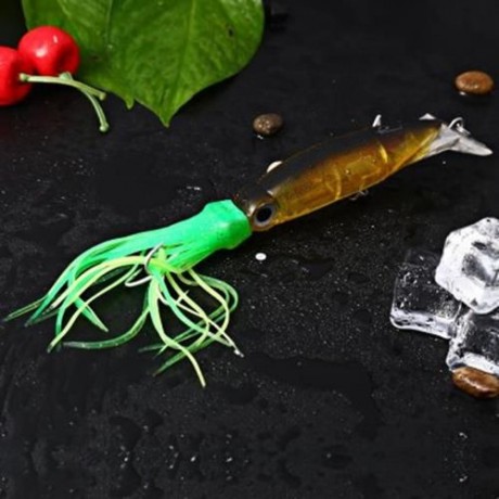 6PCS 14CM TROLLING MINNOW FISHING LURE BIONIC SQUID BAIT 40G (COLORMIX)