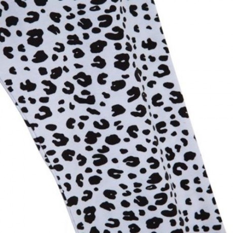 FASHIONABLE ROUND COLLAR LONG SLEEVE LEOPARD PRINT ASYMMETRICAL TWINSET FOR GIRLS (GRAY)