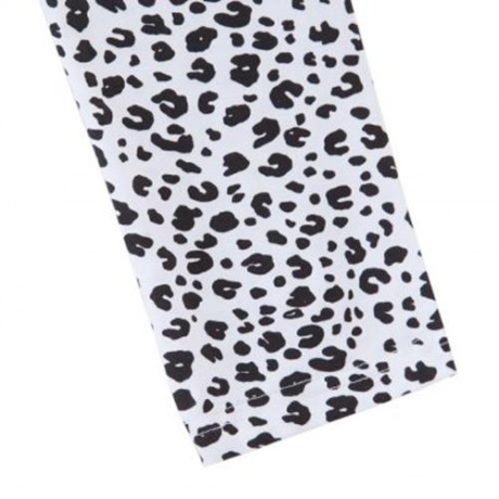FASHIONABLE ROUND COLLAR LONG SLEEVE LEOPARD PRINT ASYMMETRICAL TWINSET FOR GIRLS (GRAY)