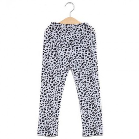 FASHIONABLE ROUND COLLAR LONG SLEEVE LEOPARD PRINT ASYMMETRICAL TWINSET FOR GIRLS (GRAY)