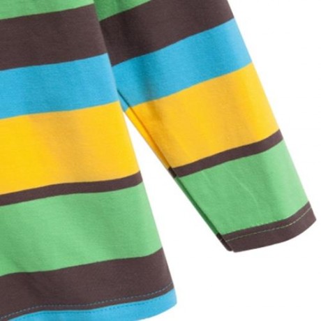 CASUAL ROUND NECK LONG SLEEVE STRIPE PATTERN BOYS T-SHIRT (GREEN)