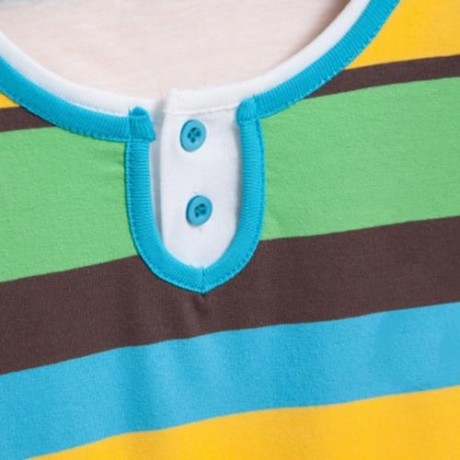 CASUAL ROUND NECK LONG SLEEVE STRIPE PATTERN BOYS T-SHIRT (GREEN)