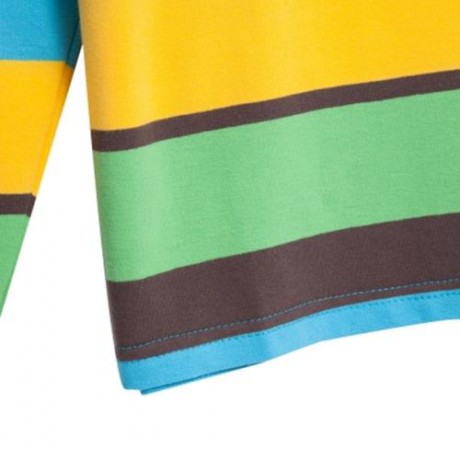CASUAL ROUND NECK LONG SLEEVE STRIPE PATTERN BOYS T-SHIRT (GREEN)