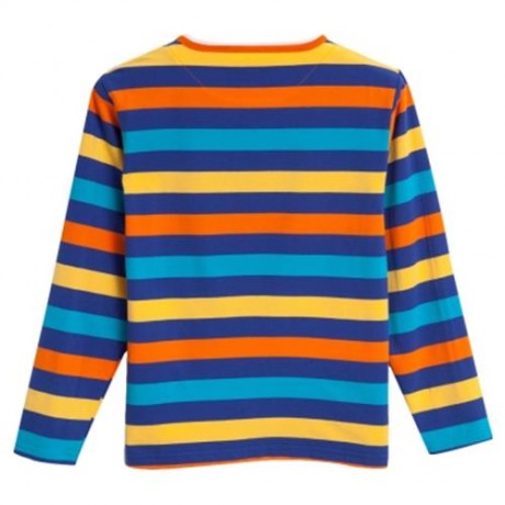 CASUAL ROUND NECK LONG SLEEVE STRIPE PATTERN BOYS T-SHIRT (ORANGE)