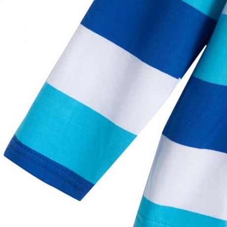 CASUAL ROUND NECK LONG SLEEVE STRIPE PATTERN BOYS T-SHIRT (BLUE)