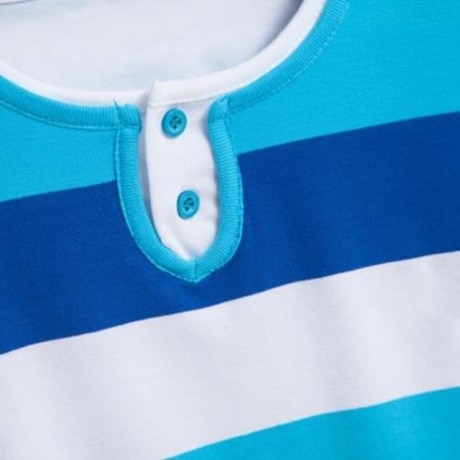 CASUAL ROUND NECK LONG SLEEVE STRIPE PATTERN BOYS T-SHIRT (BLUE)