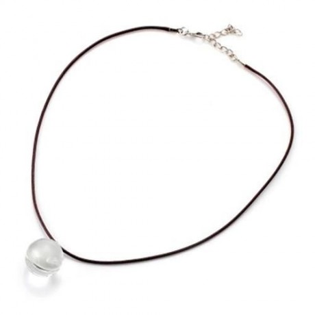 THREE DANDELIONS DESIGN GLASS NECKLACE FOR MEN WOMEN (WHITE)