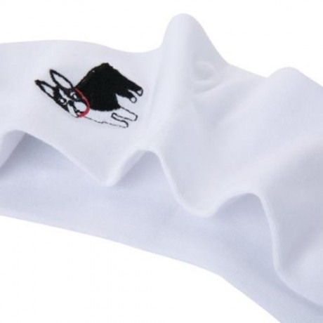 CASUAL DOG CARTOON EMBROIDERY PATTERNS MEN WOMEN COUPLES SOFT SOCKS (#5)