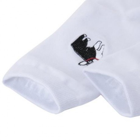CASUAL DOG CARTOON EMBROIDERY PATTERNS MEN WOMEN COUPLES SOFT SOCKS (#5)