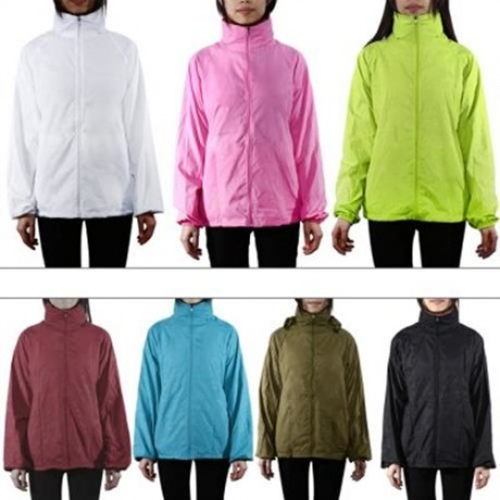 CYCLING RUNNING HIKING JACKET OUTDOOR CLOTHES WINDPROOF RAIN COAT (PINK)