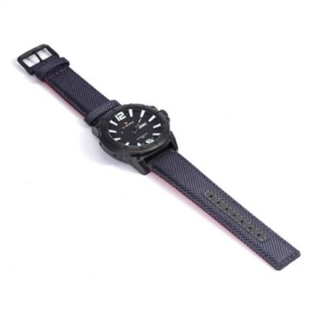 NAVIFORCE 9066 MALE QUARTZ WATCH NYLON BAND DATE DAY 30M WATER RESISTANCE (RED WITH BLACK)