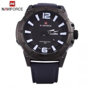 NAVIFORCE 9066 MALE QUARTZ WATCH NYLON BAND DATE DAY 30M WATER RESISTANCE (WHITE AND BLACK
