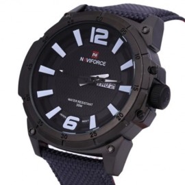 NAVIFORCE 9066 MALE QUARTZ WATCH NYLON BAND DATE DAY 30M WATER RESISTANCE (WHITE AND BLACK